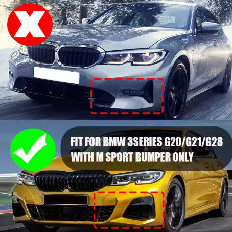 AC Style Front Bumper Splitter Lip For BMW G20 330i M Sport 2019-22 Carbon Fiber