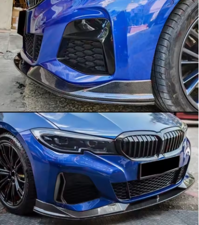 AC Style Front Bumper Splitter Lip For BMW G20 330i M Sport 2019-22 Carbon Fiber